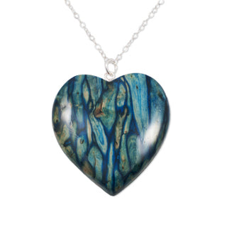 Heathergem Large Heart Sterling Silver Pendant - Heritage Of Scotland - NA