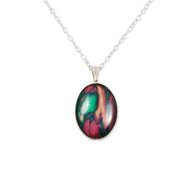 Heathergem Oval Sterling Silver Pendant With Milled Edge - Heritage Of Scotland - NA