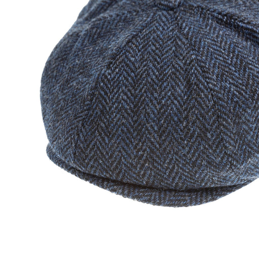 Heddle & Reed Harris Tweed 8Pce Cap Blue Herringbone - Heritage Of Scotland - BLUE HERRINGBONE