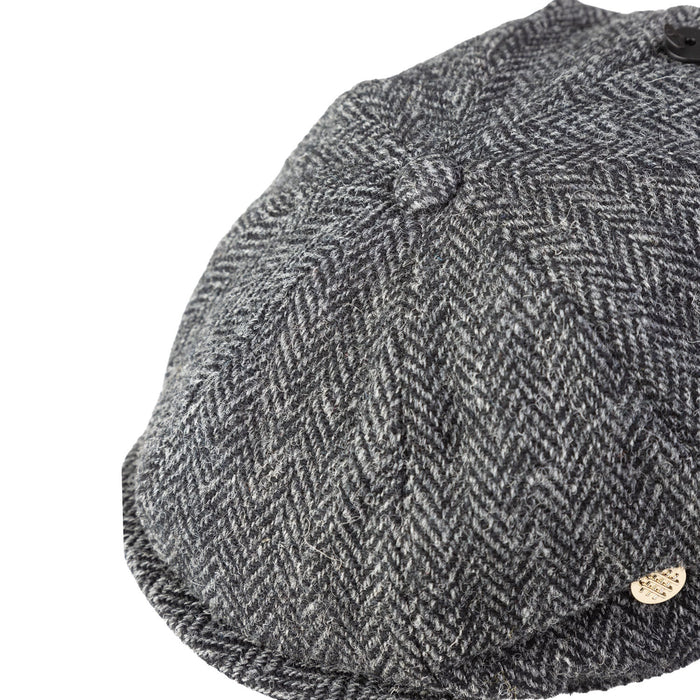 Heddle & Reed Harris Tweed 8Pce Cap Grey Herringbone - Heritage Of Scotland - GREY HERRINGBONE