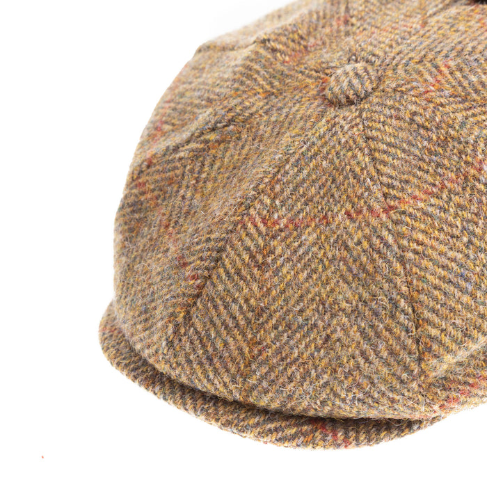 Heddle & Reed Harris Tweed 8Pce Cap Mustard Check - Heritage Of Scotland - MUSTARD CHECK