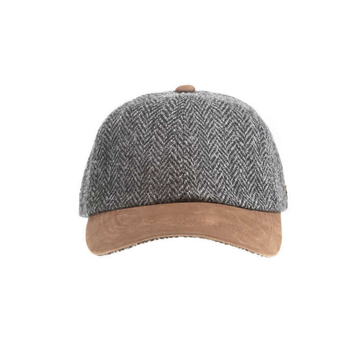 Heddle & Reed Harris Tweed Baseball Cap Grey Herringbone - Heritage Of Scotland - GREY HERRINGBONE