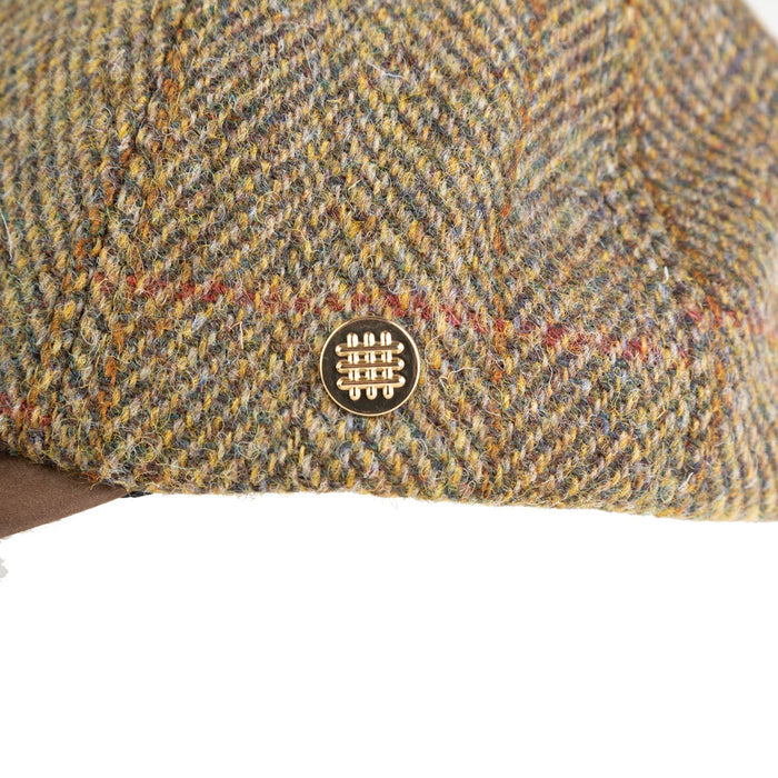 Heddle & Reed Harris Tweed Baseball Cap Mustard Check - Heritage Of Scotland - MUSTARD CHECK