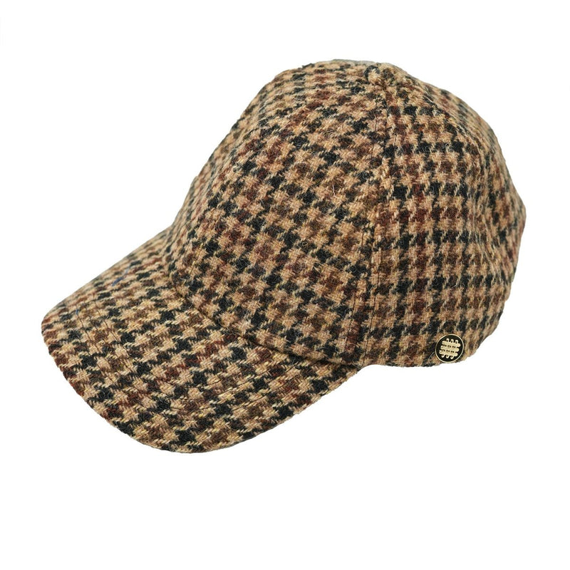 HEDDLE & REED Harris Tweed Baseball Wool Cap Check - Heritage Of Scotland - HEDDLE & REED Harris Tweed Baseball Wool Cap Houndstooth - Camel