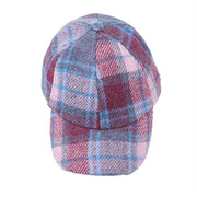 HEDDLE & REED Harris Tweed Baseball Wool Cap Check - Heritage Of Scotland - PINK/BLUE CHECK