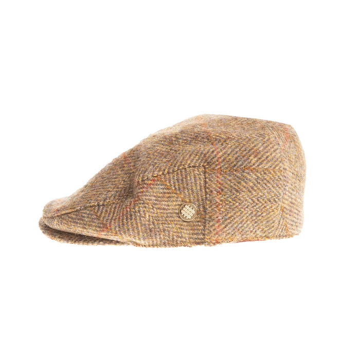 Heddle & Reed Harris Tweed Flatcap Mustard Check - Heritage Of Scotland - MUSTARD CHECK