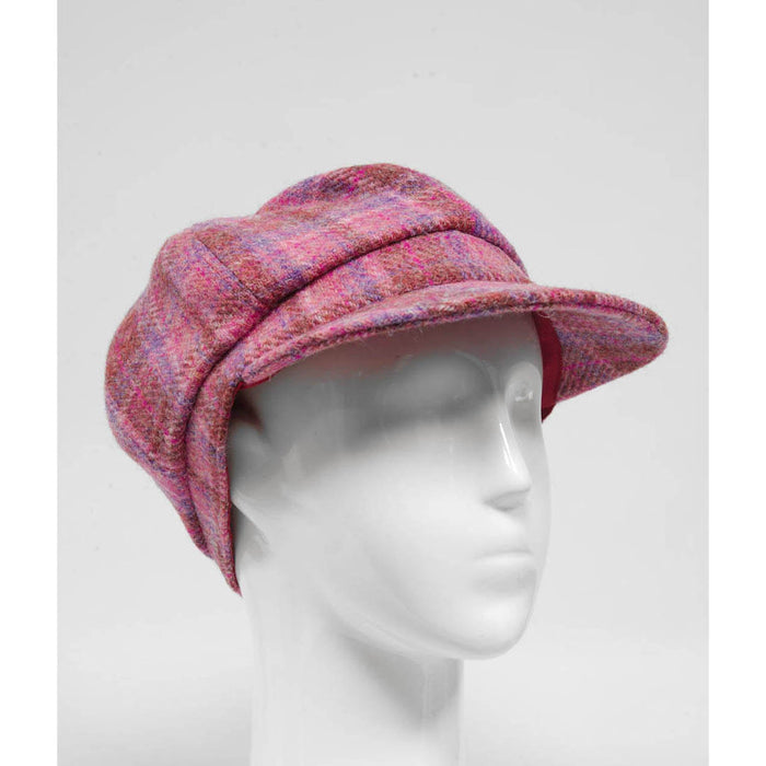 Heddle & Reed Harris Tweed Lds Baker Boy Pink Check - Heritage Of Scotland - PINK CHECK