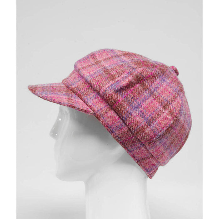 Heddle & Reed Harris Tweed Lds Baker Boy Pink Check - Heritage Of Scotland - PINK CHECK