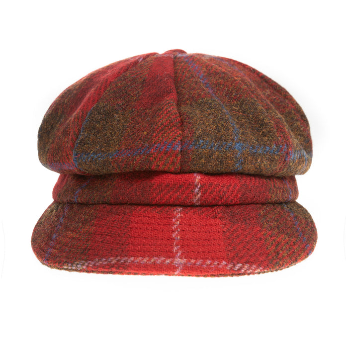 Heddle & Reed Harris Tweed Lds Baker Boy Red Check - Heritage Of Scotland - RED CHECK