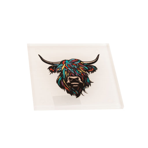 Heilan Coo Coaster - Heritage Of Scotland - MULTI COLOURED CREAM