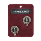 Henderson Clan Badge, Kilt Pin, Lapel Pin, Cufflinks, Keyring/Key Fob & Gift Set — Fine Pewter by Art Pewter — Made in Scotland (Shiny Finish) - Heritage Of Scotland - Cufflinks