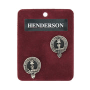 Henderson Clan Badge, Kilt Pin, Lapel Pin, Cufflinks, Keyring/Key Fob & Gift Set — Fine Pewter by Art Pewter — Made in Scotland (Shiny Finish) - Heritage Of Scotland - Cufflinks