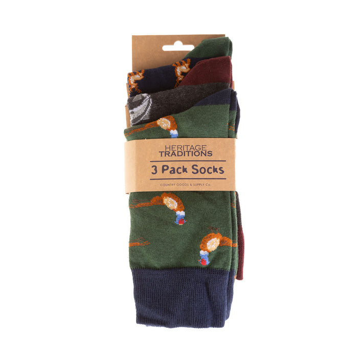 Heritage 3Pk Socks - Ph/Salmon/Stag - Heritage Of Scotland - NA