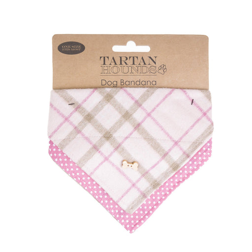 Heritage Hounds Tweed Dog Bandana - Heritage Of Scotland - PINK CHECK