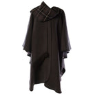 Heritage of Scotland Ladies Warm Reversible Wool Blend Cape - CHARCOAL - Heritage Of Scotland -