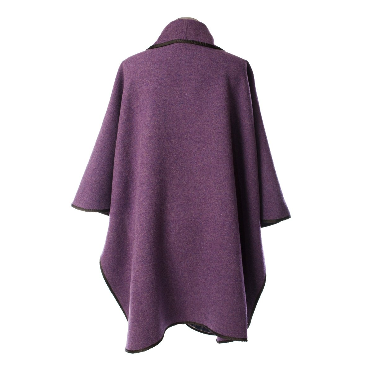 Heritage of Scotland Ladies Warm Reversible Wool Blend Cape - PURPLE - Heritage Of Scotland -