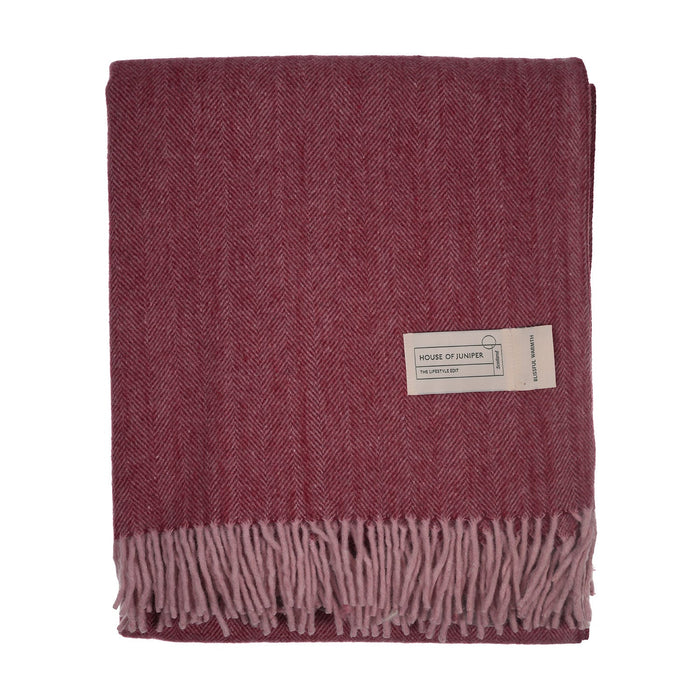 Herringbone Blanket 70% Recycled Wool - Heritage Of Scotland - EMINENCE