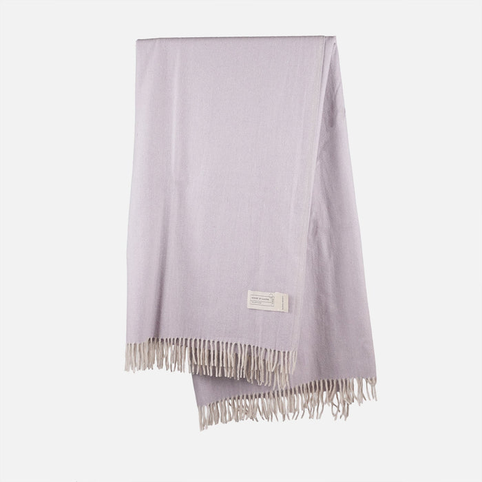 Herringbone Blanket 70% Recycled Wool - Heritage Of Scotland - HEATHER