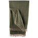 Herringbone Blanket 70% Recycled Wool - Heritage Of Scotland - OLIVE