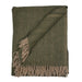 Herringbone Blanket 70% Recycled Wool - Heritage Of Scotland - OLIVE