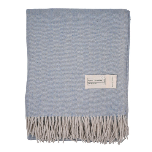 Herringbone Blanket 70% Recycled Wool - Heritage Of Scotland - OLIVE