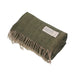 Herringbone Blanket 70% Recycled Wool - Heritage Of Scotland - OLIVE