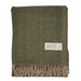 Herringbone Blanket 70% Recycled Wool - Heritage Of Scotland - OLIVE