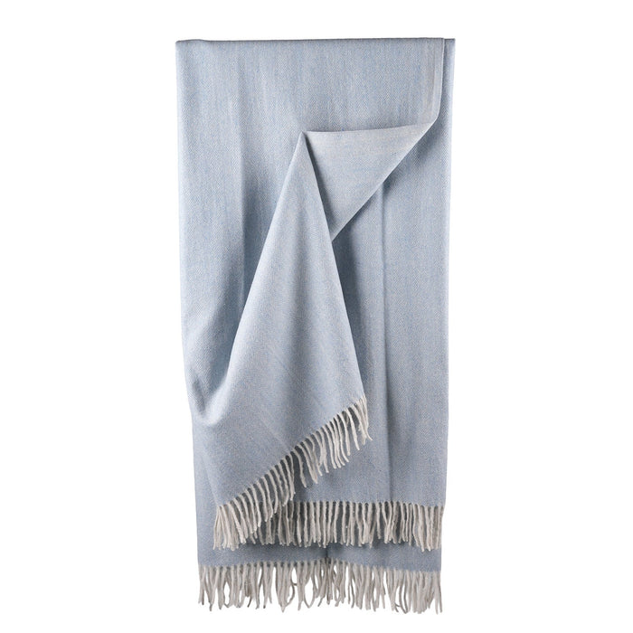Herringbone Blanket 70% Recycled Wool - Heritage Of Scotland - OLIVE
