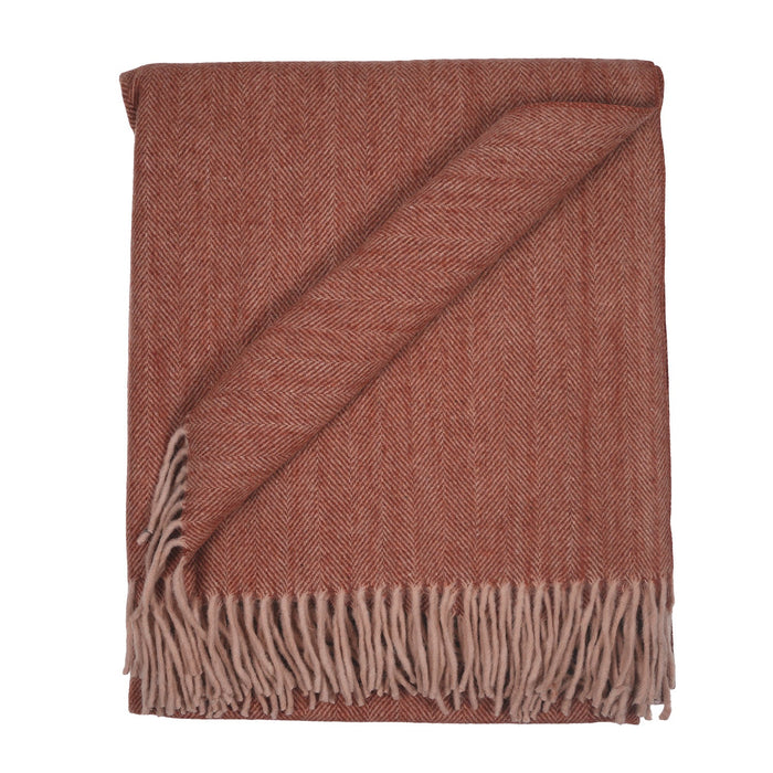 Herringbone Blanket 70% Recycled Wool - Heritage Of Scotland - SPICE