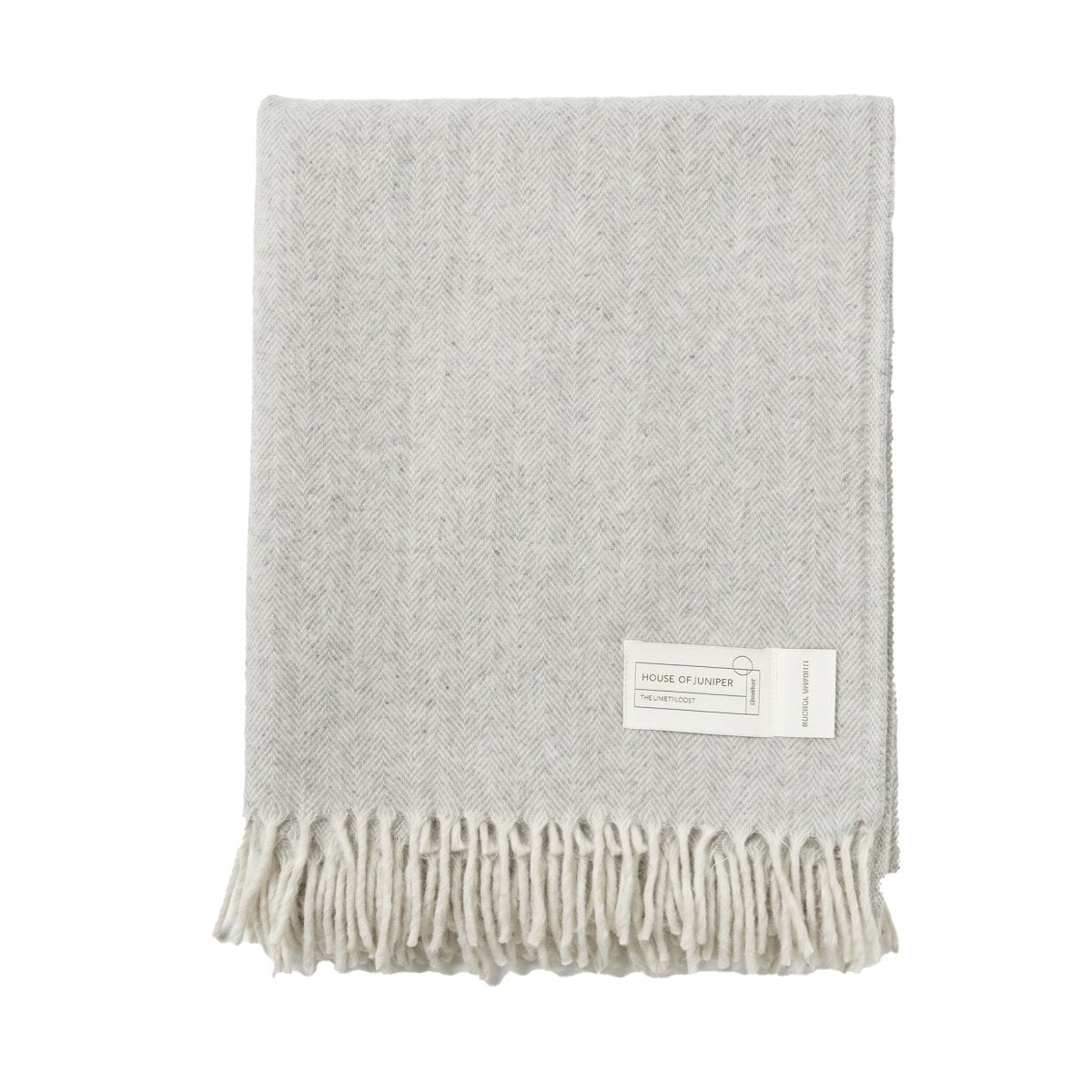 Herringbone Blanket Throw - Oyster Grey - Heritage Of Scotland - 