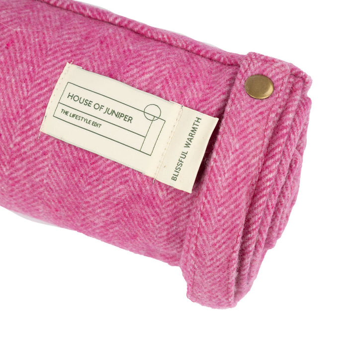 Herringbone Foldaway Blanket Pink - Heritage Of Scotland - PINK