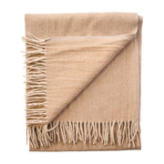 Herringbone Knee Blanket – Pastel Throw with Fringes - Heritage Of Scotland - SAND BEIGE/NATURAL