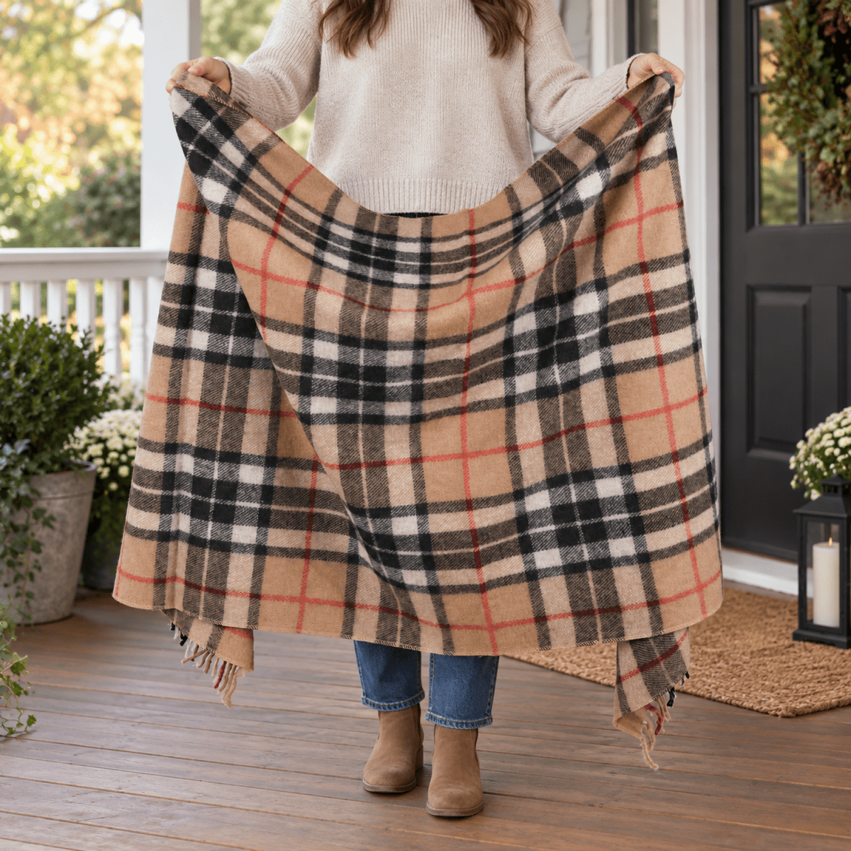 Highland Comfort – Recycled Wool Scottish Tartan Knee Blanket - Thomson Camel - Heritage Of Scotland -