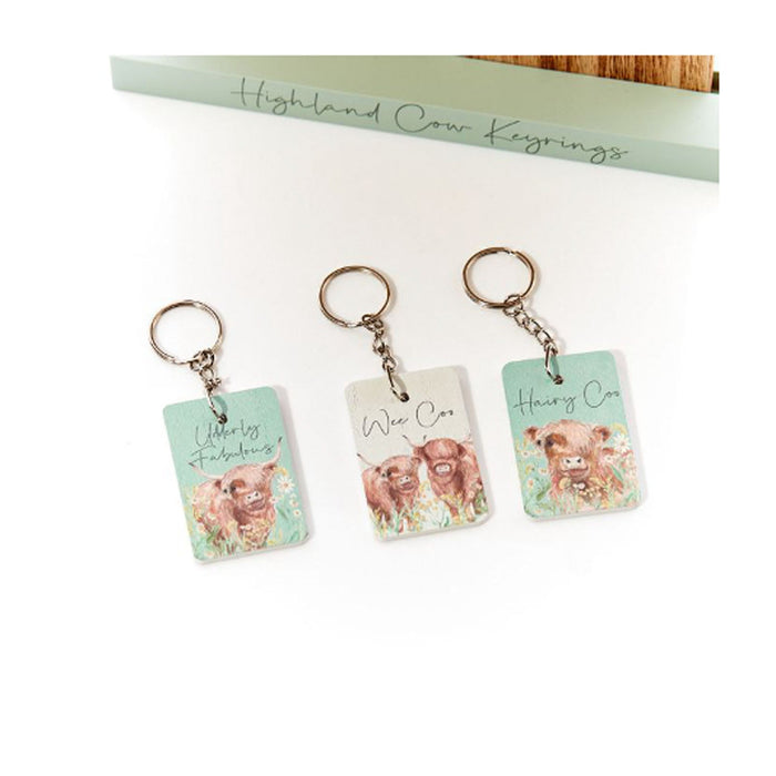 Highland Cow Floral Keyring - Heritage Of Scotland - NA