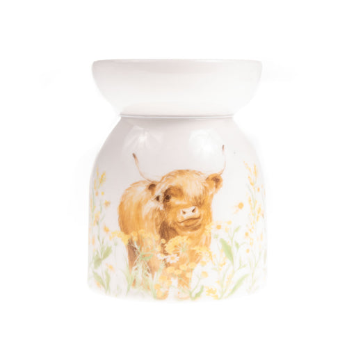 Highland Cow Floral Wax Melt Burner - Heritage Of Scotland - NA