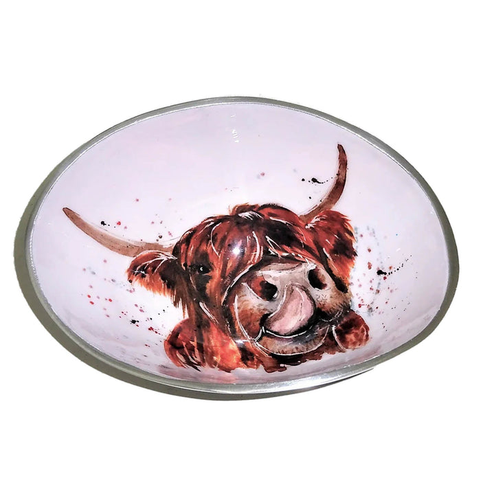 Highland Cow Oval Bowl Small - 16 Cm - Heritage Of Scotland - NA