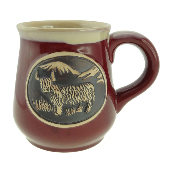Highland Cow Stoneware Mug – Fun Scottish Drinkware Gift - Heritage Of Scotland - Red