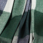 Highland Earth Tone Block Check Recycled Wool Blend Blanket - GREEN NAVY - Heritage Of Scotland -
