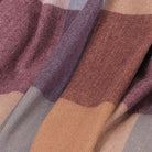 Highland Earth Tone Block Check Recycled Wool Blend Blanket - MULTI MAROON BLUE - Heritage Of Scotland -