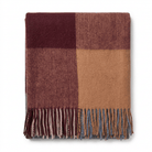 Highland Earth Tone Block Check Recycled Wool Blend Blanket - MULTI MAROON BLUE - Heritage Of Scotland -