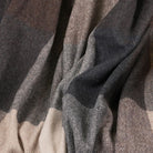 Highland Earth Tone Block Check Recycled Wool Blend Blanket - NATURAL TAUPE - Heritage Of Scotland -