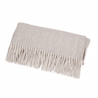 Highland Herringbone Wool Blend Throw Blanket with Tasselled Fringe - GREY MEDIUM - Heritage Of Scotland -
