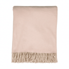 Highland Herringbone Wool Blend Throw Blanket with Tasselled Fringe - SOFT PINK - Heritage Of Scotland -
