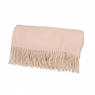 Highland Herringbone Wool Blend Throw Blanket with Tasselled Fringe - SOFT PINK - Heritage Of Scotland -