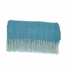 Highland Herringbone Wool Blend Throw Blanket with Tasselled Fringe - TURQUOISE - Heritage Of Scotland -