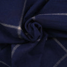 Highland Windowpane Wool Blend Throw Blanket with Tasselled Fringe - BLACK IRIS AND LATTE - Heritage Of Scotland -