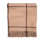 Highland Windowpane Wool Blend Throw Blanket with Tasselled Fringe - DUNE - Heritage Of Scotland -