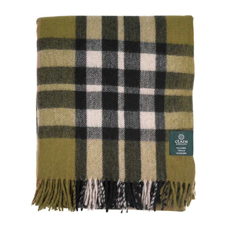 Highland Wool Blend Tartan Blanket Throw - Heritage Of Scotland - EXPLODED SCOTTY THOMSON CYPRESS