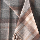 Highland Wool Blend Tartan Blanket / Throw Extra Warm MACKELLAR NATURAL - Heritage Of Scotland -