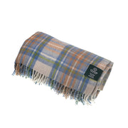 Highland Wool Blend Tartan Blanket / Throw Extra Warm STEWART MUTED BLUE - Heritage Of Scotland -